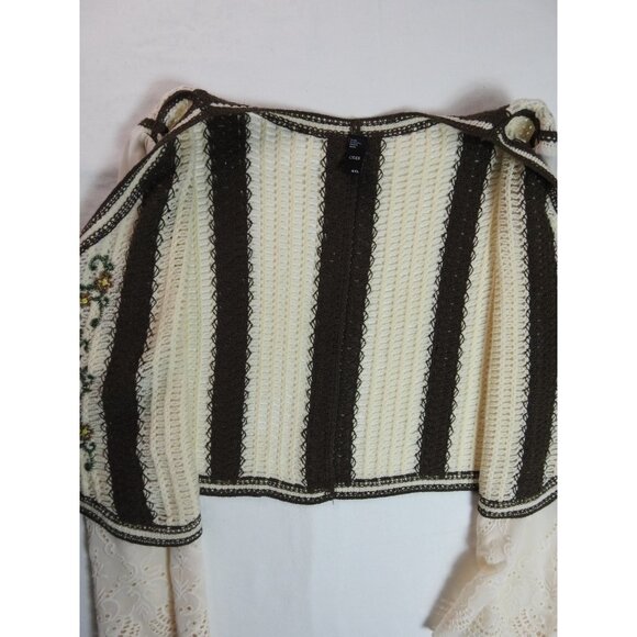 Cider Crochet Embroidered Sheer Sleeve Crop Top Size 4XL Lace Boho - Picture 8 of 15